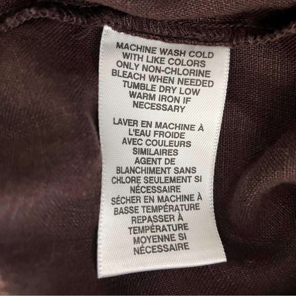 Kate Hill Chocolate Draw String Ankle Length Linen Pants - Picture 8 of 9